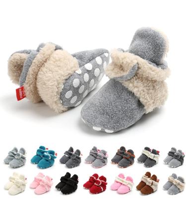 TMEOG Baby Booties Slippers | Infant Boots for First Walking | Winter Sock Crib Shoes | Boys Girls 0-18 Months | Light Grey White Furry - Buy Online on SooperMarket.com