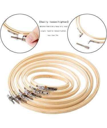 6PCS Matchne Bamboo Embroidery Hoops - 4 to 10 Inch Sizes - Easy Tighten/Loosen - Cross Stitch & Needlework Supplies - Crafts - Buy Online on SooperMarket.com