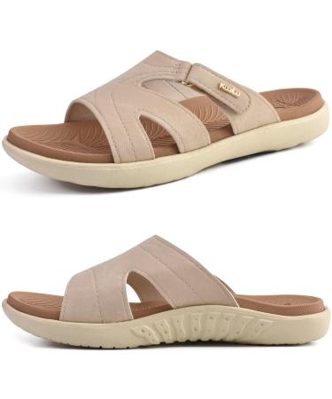 Kuailu flip -clapes women orthopedic fashion light arch support bath flaps summer adjustable open toe swimming sandals comfortable yoga footbed slipproof white beige 41 EU