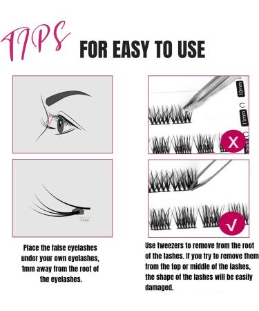 Individual Cluster Lashes Kit - 5 Style C CC D Curl 10-14mm Russian Eyelash Extensions with Clear Glue - 45 Clusters for DIY False Eyelashes - Reusable & Natural Look - Buy Online on SooperMarket.com