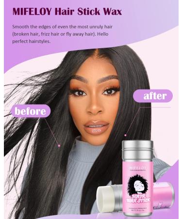 2Pcs Women Hair Wax Stick 2.7oz Styling Cream Gel for Smoothing Flyaways Taming Frizz Baby Hair Pomade Tamer Stick Slick Back Glue Bed Head Waxes Edge Control Brush Elastic Lace Melting Wig Band - Buy Online on SooperMarket.com