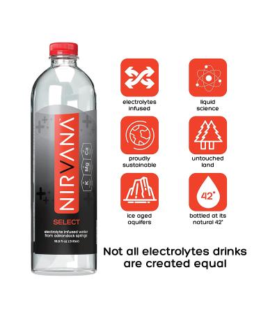 Nirvana Select Premium Natural Spring Water with Electrolytes - 0.5L Bottle (12 Pack) - Buy Online on SooperMarket.com
