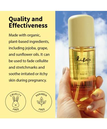 Life's Butter Body Oil - 100% Natural with Jojoba Sweet Almond Sunflower & Grapeseed Oils for Scars Stretchmarks Pregnancy Elasticity & Firming - Buy Online on SooperMarket.com