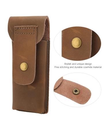 Premium Cowhide Shaving Bag - Portable Safety Razor Cover & Leather Case for Travel | Classic Shaver Accessories - Buy Online on SooperMarket.com