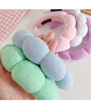 Soft Spa Headband Set for Women - Ideal for Face Washing and Skincare - Terry Cloth Makeup Headband - Black+Green - Buy Online on SooperMarket.com