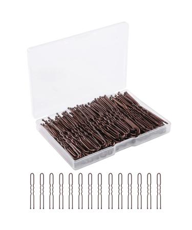 BEoffer U Shaped Hair Pins 200 Count of Buns Waved Hair Pins for Women Girls with Box for Updos French Twists Bobby Pins Hairgrip Hair Grip Hairclip Bulk Hair Accessories (Brown 2.4 Inch)
