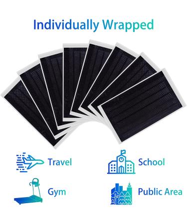 Adult 4-Ply Disposable Soft Face Mask - Breathable Safety Black Mask - Buy Online on SooperMarket.com
