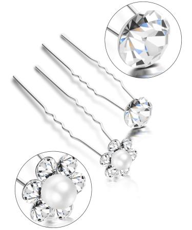 40 Pack Rhinestone Bridal Wedding Hair Pins - Stylish Hair Clips for Women and Girls (Style D) - Buy Online on SooperMarket.com