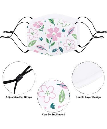 Cooraby 12 Pieces Sublimation Blank Face Covering with Ear Strap - DIY White Reusable Cloth Face Protections for Adults and Kids - Buy Online on SooperMarket.com