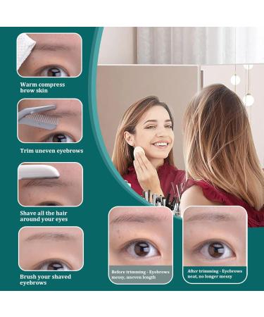 Eyebrow Scissors with Comb 5.63" Stainless steel Brow Scissors Rustproof Eye Brow Trimmer for Ladies Trimming Scissors with Non slip Handle for Home Travel - Buy Online on SooperMarket.com