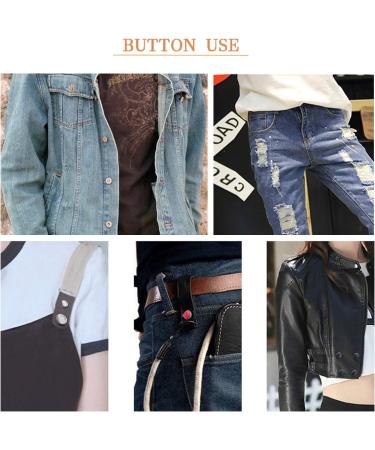 6 Pcs Adjustable Jean Button Pins for Pants - No Sew, No Tools Required | Instant Waist Tightener for Jeans | Reusable and Simple Installation (Style 1) - Buy Online on SooperMarket.com