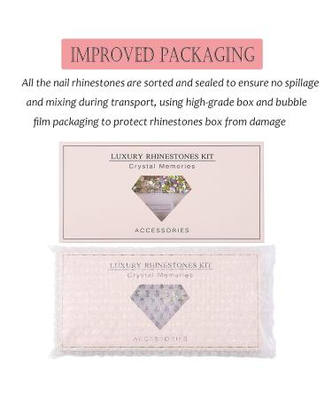 Nail Rhinestones Kit - 600 Iridescent Diamonds + 2500 Flat AB Rhinestones for Nail Art, Shoes, Clothes, and Jewels | DIY Crafts Gemstones Set - Buy Online on SooperMarket.com