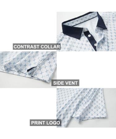 Men's Dry Fit Short Sleeve Golf Shirt, Moisture Wicking Polo - White, Large - Buy Online on SooperMarket.com