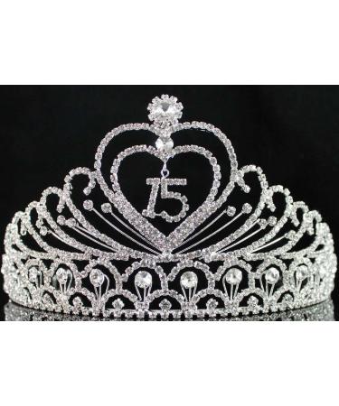 Janefashions Sweet 15 Quinceanera Tiara Crown - Clear White Austrian Rhinestone Princess Headpiece T1756 - Buy Online on SooperMarket.com