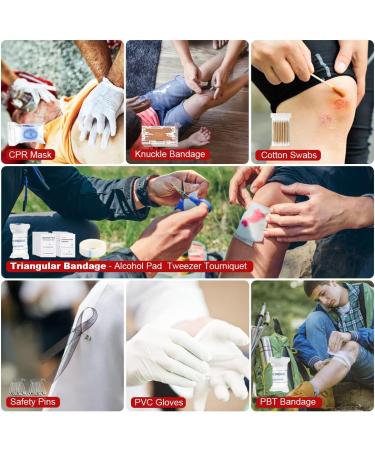 222 PCS Emergency Survival Gear First Aid Kit with Molle Bag - Outdoor Camping, Hunting, Hiking, Fishing - Gifts for Men Women - Buy Online on SooperMarket.com