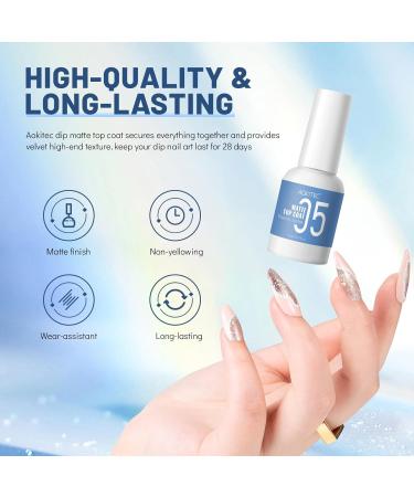 Aokitec Matte Dip Top Coat - 15ML Long-Lasting Matte Gel for Dip Powder Manicure | Velvet Finish for Salon & DIY Use | Perfect for Nail Art - Buy Online on SooperMarket.com