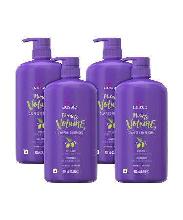 Aussie For Fine Hair Paraben-free Miracle Volume Shampoo With Plum & Bamboo (Pack of 4)