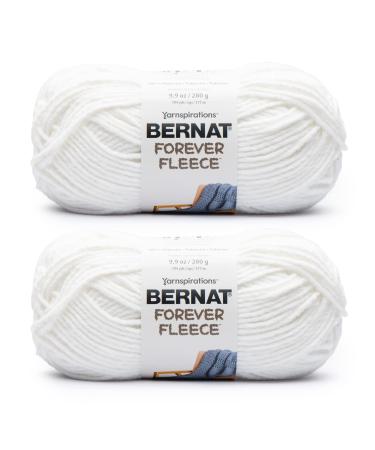 Bernat Forever Fleece White Noise Yarn - 2 Pack of 280g/9.9oz - Polyester - 6 Super Bulky - 194 Yards - Knitting/Crochet