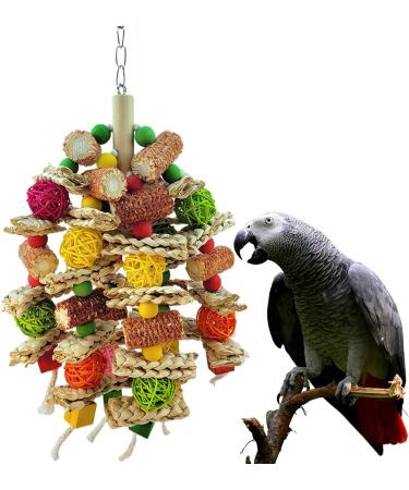 Parrot Toys, Natural Corn cob Chewing Bird Toys, Suitable for Small and Medium-Sized Macaws, African Gray Parrots and a Variety of Amazon Parrots, Love Birds Medium-Sized Bird cage Accessories Toys
