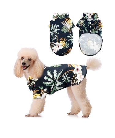 Hawaiian Style Dog Shirts Coconut Tree Printed Dog Clothes Dog T-Shirt for Beach Pet Cool Clothes for Medium and Large Soft Comfortable Dog Short Sleeve Summer Apparel Outfit for Dogs Cats (L)