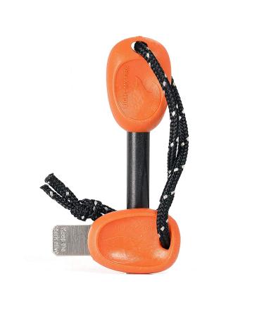Light my Fire Ferro Rod Fire Starter - Flint and Steel Fire Starter Kit - Magnesium Fire Starter 3/8" Diameter - 12 000 Strikes - 2 in 1 Fire Starter Survival & Emergency Whistle - Fire Steel Rustyorange