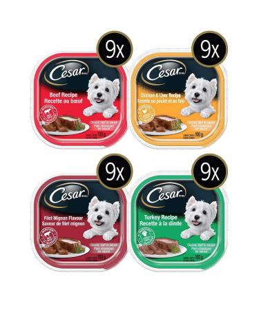 Cesar Food for Small Dogs Variety Product of U.S.A 36 X 100 Grams Net Wt 3600 Grams