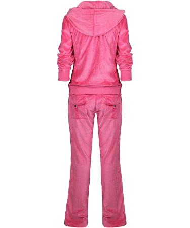 Yasumond Velour Tracksuit Set - Coral Small | Women's 2-Piece Joggers Outfit - Buy Online on SooperMarket.com