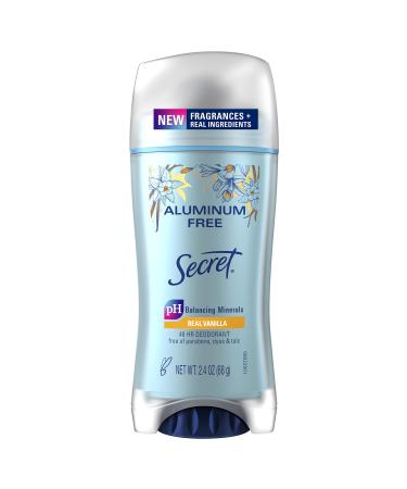 Secret  Aluminum Free Deodorant For Women Real Vanilla  2.4 Ounce