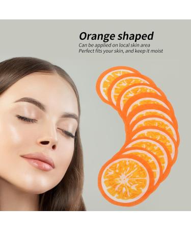 10 Pieces Orange Pattern Face Mask Paper | DIY Cotton Facial Mask Leaves for Spa Skin Care | Moist Compress - Buy Online on SooperMarket.com