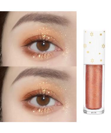 Geeneiya Korean Makeup Glitter Eyeshadow Liquid Eye Shadow Gold Bling Eyeliner - Long Lasting & Quick Drying Pigmented Formula for Crystals Eye Makeup - Romantic Champagne 02 - Buy Online on SooperMarket.com