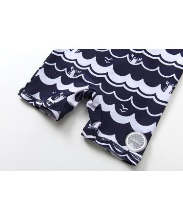BONVERANO Baby Boys Swimsuit | Toddler Bathing Suit UPF 50+ Sun Protection | Short Sleeve One Piece Swimwear | 6-9 Months Navy Wave - Buy Online on SooperMarket.com