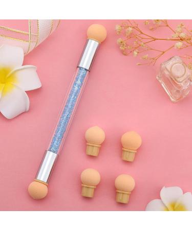 Greoer Double Head Nail Art Sponge Brush Applicator Set - Blue | 4 Replacement Heads | Ombre Nail Design Accessories for UV Gel and False Nails - Buy Online on SooperMarket.com