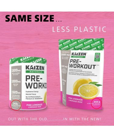 Kaizen Naturals Pre-Workout Pink Lemonade 243g Pouch - Buy Online on SooperMarket.com