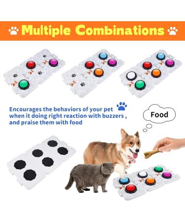 Dog Recordable Training Buttons Set of 6 Colors Dog Training Buzzer Dog Talking Buzzers Button with 25 Stickers and 3 Mats Louder Clearer Record & Playback Message for Communication&Training - Buy Online on SooperMarket.com
