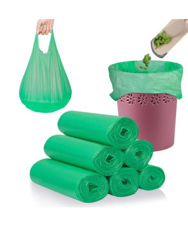 Fyy garbage bags waste bags | 6er roll |120 pieces |Waste bags garbage bags 3l 5l 8l 9l 10L garbage bags for bathroom kitchen bedroom toilet office black - 6 gallons (green) 52*70 cm -6 gallons (green)