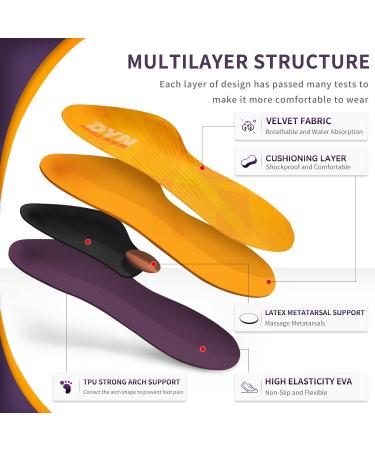 DynWalker Orthotic Insoles for Men - Arch Support Inserts for Metatarsalgia, Achilles Tendonitis, Overpronation - Size L (Men 8.5-9) - Buy Online on SooperMarket.com