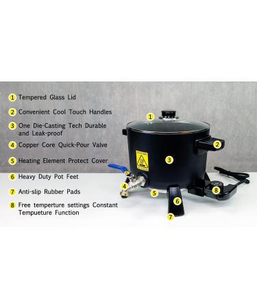 Electric Wax Melter for Candle Making - 6Qt Capacity - Convenient Pouring Spout - Buy Online on SooperMarket.com