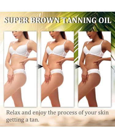 Super Brown Oil Deep Tanning Oil Tan Accelerator Oil Moisturizing Skincare Faster Tanning Achieve a Natural Tan with Natural Ingredients for Sunbeds & Outdoor Sun - Buy Online on SooperMarket.com