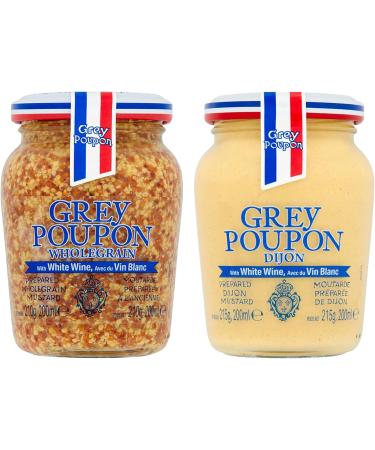 Intrinsic Treats Mustard Bundle with Grey Poupon Dijon 215g and Wholegrain Mustard 210g - (Pack of 2) - Buy Online on SooperMarket.com