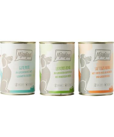 Mjamjam Premium Wet Dog Food - Junior Juicy Chicken & Egg - Huhn & Duck Bundle - Mix Package I - 400g (6 Pack) - Buy Online on SooperMarket.com