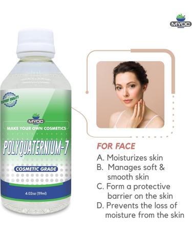 Myoc Polyquaternium-7-4.2oz/119ml Polyquaternium-7 for Hair Polyquaternium-7 Cosmetic Ingredient Polyquaternium-7 Bulk Non-GMO Paraben free - Buy Online on SooperMarket.com