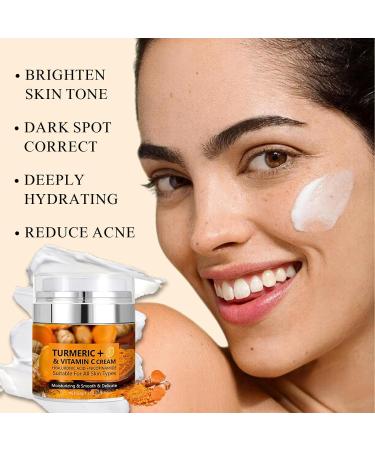 Vitamin C + Turmeric Face Cream Vitamin C Face Moisturiser Anti Aging Face Cream Brightening Night & Day Cream Dark Spot Remover for Face & Body Moisturizing & Smooth & Delicate Skin - Buy Online on SooperMarket.com