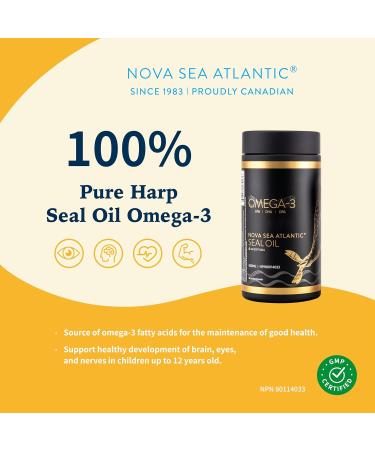 Easy to Swallow Harp Seal Oil Omega-3 Omega-6 Omega-9 by Nova Sea Atlantic | Made in Canada | Rich Source of EPA DHA & DPA for Good Health | 100% Natural Chemical-Free Non-GMO (240 count (Pack of 12)) 20 count (Pack of 12) - Buy Online on SooperMarket.com
