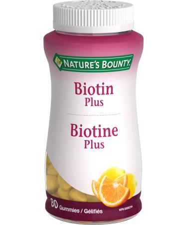 Nature's Bounty Biotin Plus Vitamin C & E Helps Maintain Health of Normal Hair and Skin 80 Gummies