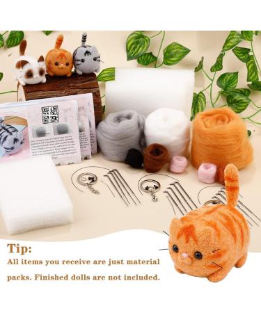 Needle Felting Starter Kit for DIY Ragdoll Cat & Garfield Keychains - Includes Felting Tools and Instructions - Buy Online on SooperMarket.com