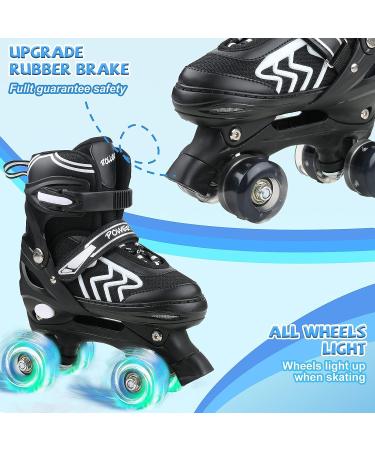 SZHZS Kids Roller Skates | Adjustable for Youth and Adults | All Light up Wheels | Black&White - Medium - Buy Online on SooperMarket.com