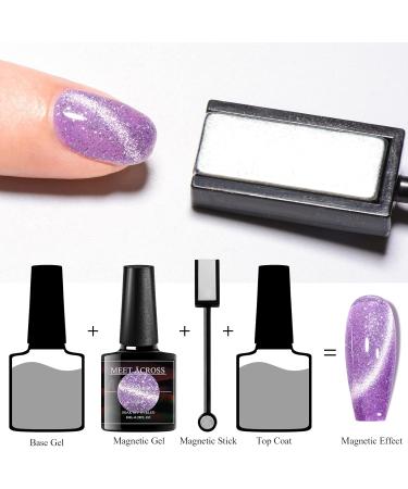 MEET ACROSS UV Nail Polish Set Cat Eye Magnetism Gel Nail Polish Set Sky Effect Colourful Soak Off UV/LED Gel Nail Polish Kit Nail Art Gift Kit 6 Colours with Free Magnet Stick Multicolor - Buy Online on SooperMarket.com
