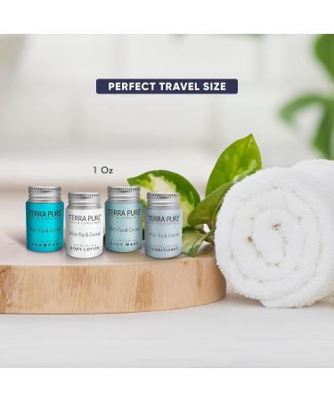 Terra Pure White Tea & Coconut Toiletries Set - 80 Piece Travel Amenities for Hotels Airbnb & Rentals | Hotel Shampoo Conditioner Body Wash & Lotion - Buy Online on SooperMarket.com