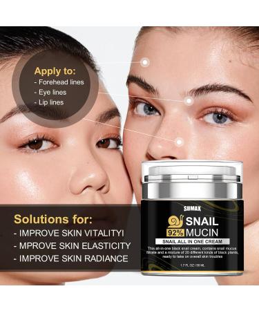 Pressed Snail All in One Cream 92 Snail Mucin Moisturiser Smooths Fine Lines Relieves Redness Long-Lasting Hydration Snail Repair Cream for All Skin Types 50ml - Buy Online on SooperMarket.com