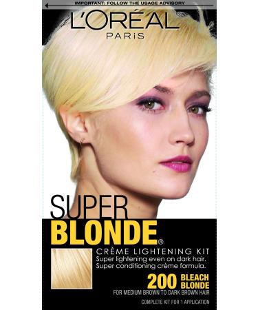 L'Oreal Paris Super Blonde Creme Lightening Kit, 200 Bleach Blonde